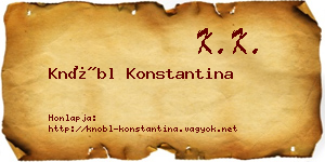 Knöbl Konstantina névjegykártya